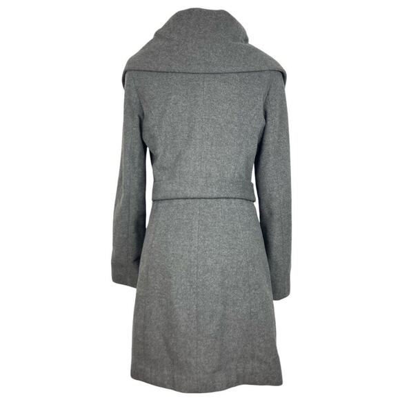TAHARI Wool Blend Belted Shawl Collar Coat, Jacket in Grey - Picture 3 of 11